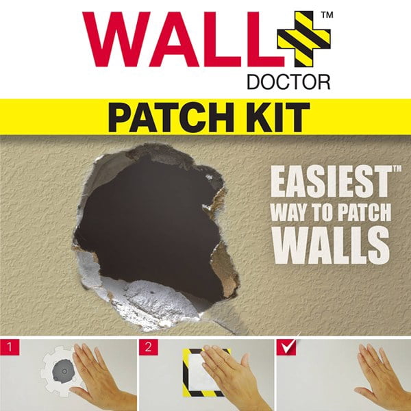 WallDR Wall Doctor Restore Kit, 4"x4" Repair Patch Kit White 3 Pieces Pack