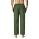 thumbnail image 5 of Pantalones largos de lino y algodón para hombre con cintura elástica y cordón ajustable. Pantalones casuales de uso diario. Pantalones rectos. Pantalones deportivos. Pantalones de lino para hombre., 5 of 6