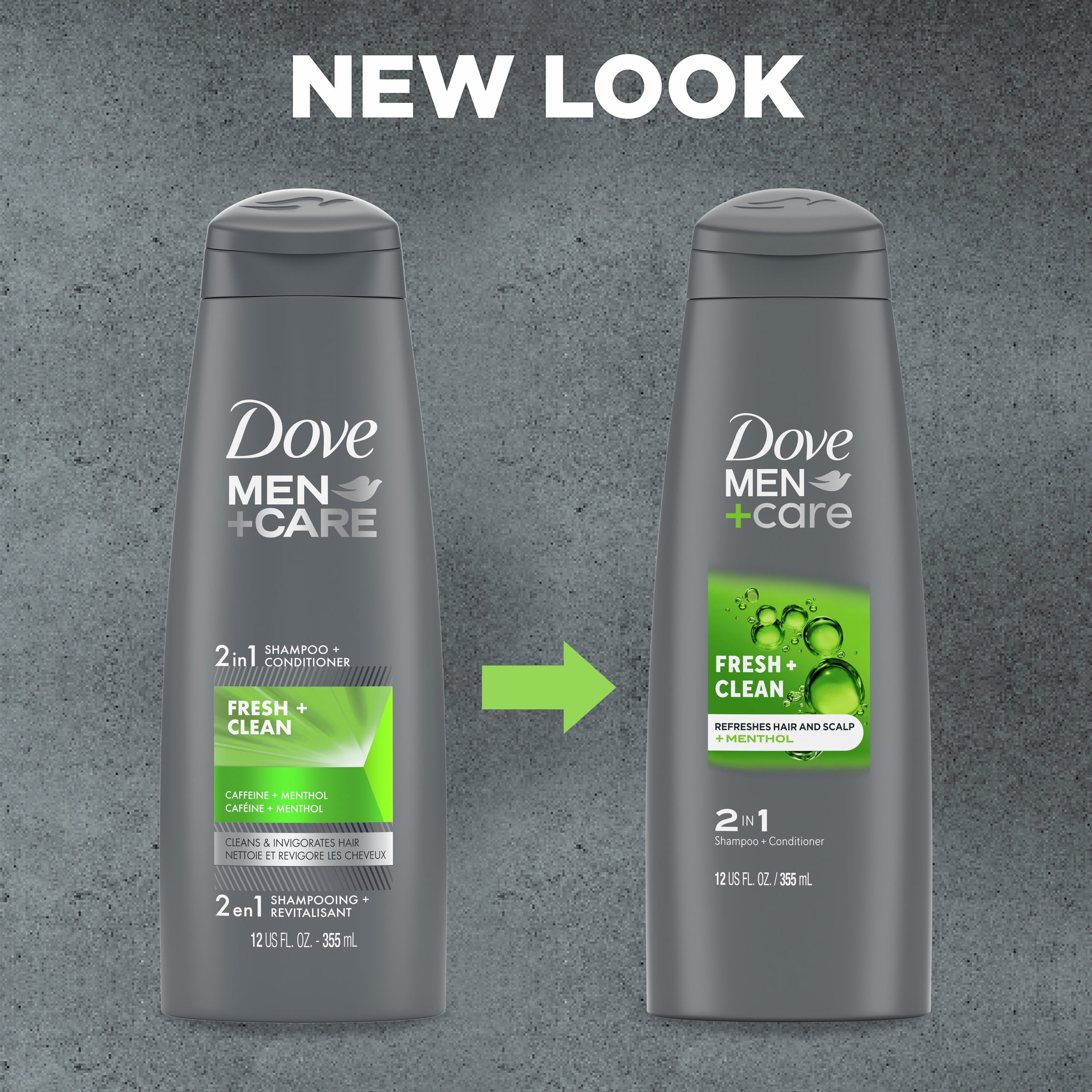 Dove Men+Care Fresh Clean 2in1 Shampoo and Conditioner with Caffeine and Menthol, 12 fl oz  (图4)