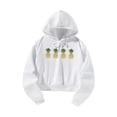 thumbnail image 3 of Sudadera recortada para mujer, sudaderas informales con capucha, suéteres modernos de manga larga, jersey superior elegante para deportes, vacaciones, M, 3 of 10