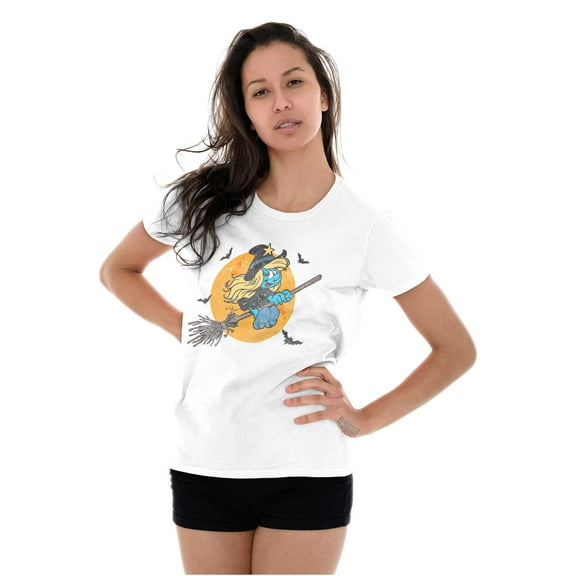 Halloween Flying Witch Smurfette Women's Plus Size Shirt Brisco Brands 3X