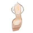 thumbnail image 3 of XYD Women Sparkle Crystal Stiletto Heels Sandals Ankle Strap Square Open Toe Wedding Dress Pumps Shoes Size 8 Nude, 3 of 4