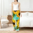 thumbnail image 5 of Uemuo Sunflowers With Green Leaves Pattern Women's Wide Leg Palazzo Lounge Pants with Pockets Light Weight Loose Comfy Casual Pajama Pants-Medium, 5 of 9