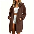 thumbnail image 2 of NominalSnug Zip up Long Hoodies for Women Comfy Jackets Fall Hooded Tunic Sweatshirts with Pockets, 2 of 8