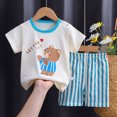 thumbnail image 4 of TOWED22 Infant Baby Boy Clothes 2 Pieces Crewneck Short Sleeve Round Neck Top T-Shirt Truck Graphic Pocket Cargo Shorts Outfits(Light Blue,18-24 M), 4 of 4