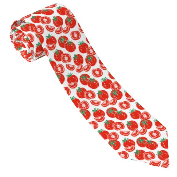 Gaeub Hand Drawn Tomatoes Men's Classic Woven Jacquard Necktie Perfect for Weddings & Parties