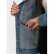 thumbnail image 5 of Abrigo de mujer INSPIRE CHIC de mezclilla con cuello de pana, mangas largas, abotonado, estilo western, chaqueta de jean, talla 2XL, gris azul, 5 of 6