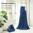 thumbnail image 2 of Covina Home 8-Pack Navy Blue Bath Towel Set, Oversized Ultra Soft Microfiber Bathroom Towel Set Adult Luxury Lightweight Cozy Collection, 2 of 8