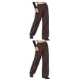 thumbnail image 1 of Sonducket Pantalón de poliéster de repuesto banda elástica Casual fácil de combinar de moda viajes deportes fotografía pantalón largo Marrón S 2piezas, 1 of 6