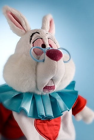 white rabbit alice in wonderland stuffed animal