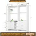 thumbnail image 6 of Homieasy 53.2'' Closet System with Wooden Drawers and Hanging Rods (Set of 2), White, 6 of 6