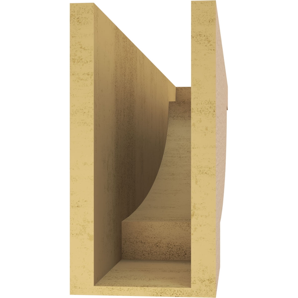 6"W x 36"D x 12"H Thin Alpine Rough Cedar Woodgrain TimberThane Corbel, Primed Tan