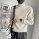 thumbnail image 2 of Suéteres de cuello alto blancos Suéteres de punto icónicos para hombre Suéteres de cachemira 100 % puros Suéteres de gran tamaño Invierno 2024 Divertidos, 2 of 4