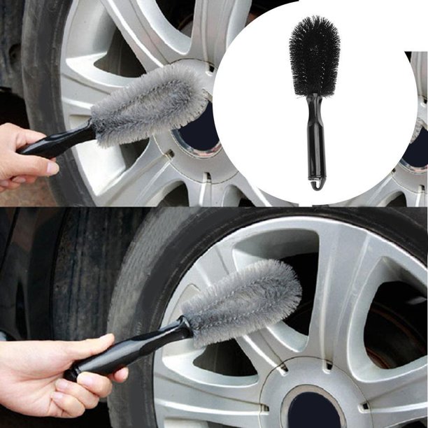 Cepillo para ruedas de lavado de vehículos herramienta de cepillo de mango de limpieza de llantas de neumáticos de coche