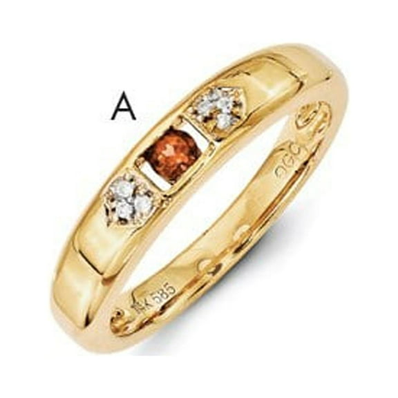 14K Yellow Gold Ring Band Mother's & Family Semi Mount Diamond center Stone Mounting 4 mm