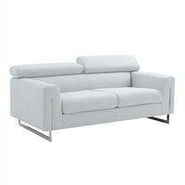Pasargad Home Serena Modern Silver Loveseat with Stainless Steel Legs with Adjustable Headrests