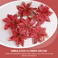 thumbnail image 3 of Gymnture 32pcs Red Glitter Poinsettia Flowers for Christmas Tree Decoration, 3 of 10