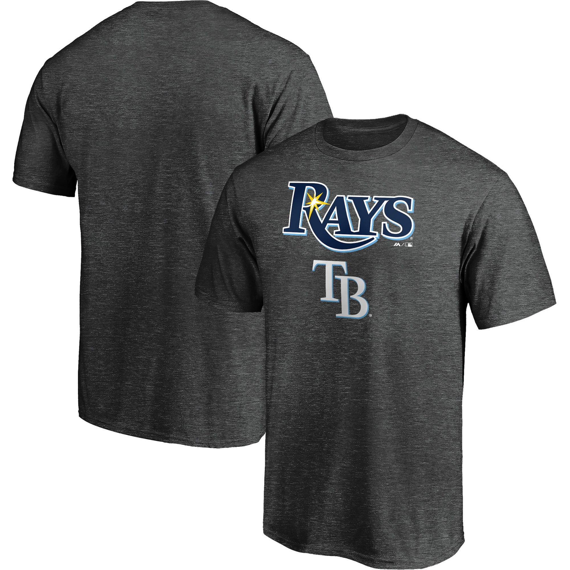 Tampa Bay Rays Majestic Basic T-Shirt - Heathered Charcoal - Walmart ...