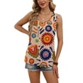 thumbnail image 4 of Ronuti Tank Tops for Women Summer Tops Trendy Dressy Casual Spring Vacation Outfits Crewneck Button Down Sleeveless Shirts, 4 of 8