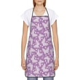 thumbnail image 2 of Fuzoiu Purple Butterflies Floral Print Waterproof Apron, Kitchen Apron for Women Men Chef, Apron for Christmas Dinner Party Cooking Baking Crafting House Cleaning Kitchen, 2 of 7