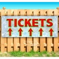 thumbnail image 1 of Tickets Up Arrow Red Caps 13 oz Vinyl Banner With Metal Grommets, 1 of 4
