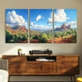 thumbnail image 3 of FCCUYE Sedona Mountain Red Rock Canvas Wall Art – 3-Piece Triptych Desert Landscape, Arizona Nature Scenery, Vibrant Canvas Art for Living Room, Bedroom, Office Décor (24" x 36" x 3 pcs), 3 of 7