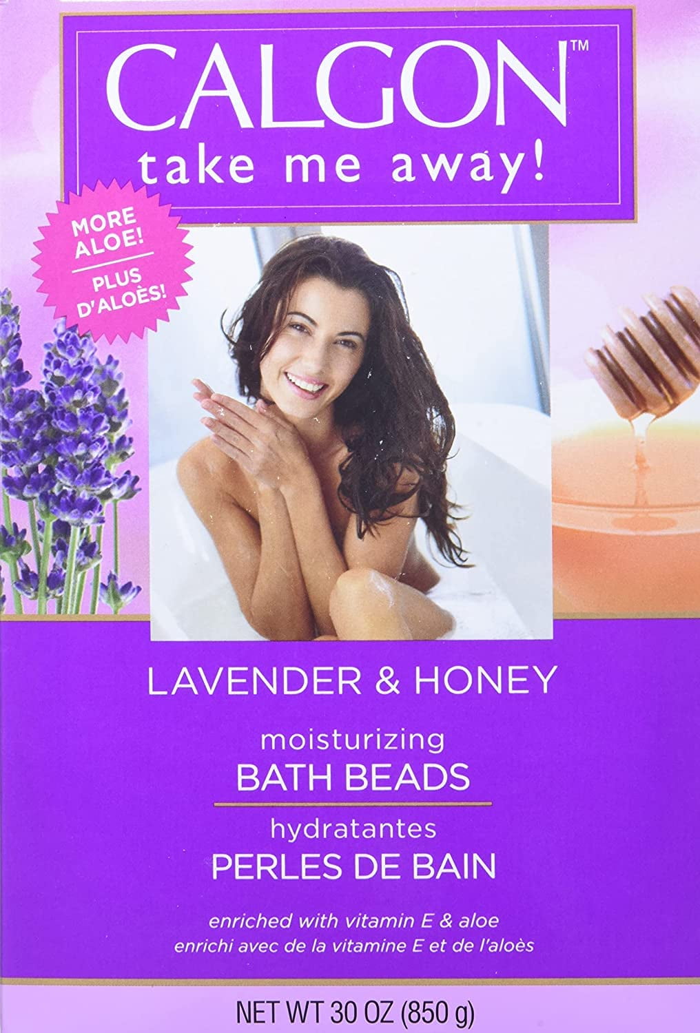 Calgon Ultra-Moisturizing Bath Beads, Lavender & Honey 30 oz (Pack of 2)