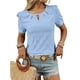 thumbnail image 2 of Blusas Casuales de Verano para Mujer, con Bordados Huecos, de Corta, Color Azul , Talla XL., 2 of 10