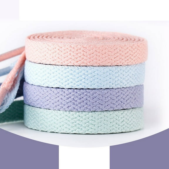 Raindrops 8Pcs Flat Shoelace Assorted Color for Sneakers and Casual Canvas Shoes High Visibility