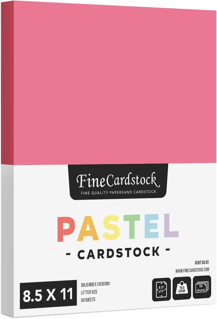 Salmon Pastel Cardstock Paper 8.5x11 - 90lb Index (163gsm), 50 Sheets, Acid-Free, For Crafts, Invitations, Printing