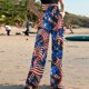 thumbnail image 2 of Pantalones de Pierna Ancha Con Estampado de Bolsillo Suelto Informal de Verano Para Mujer A La Moda Odeerbi ODB-6, 2 of 5