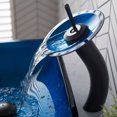 thumbnail image 3 of KRAUS Rectangular Blue Glass Bathroom Vessel Sink and Waterfall Faucet Combo Set with Matching Disk and Pop-Up Drain, Oil Rubbed Bronze Finish, 3 of 8