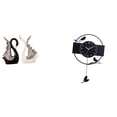 thumbnail image 1 of estatua de cisne,Figuras de cisne,estatuas,decoración del hogar,fiesta de bodas,Reloj de pared,Reloj de pared con diseño de pájaro,reloj colgante de acrílico negro,Reloj de pared decorativo, 1 of 8