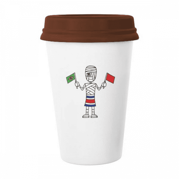 Tasse Drapeau Chinois Brésil Drapeau costa rica Verre à Café Poterie Couvercle de Tasse cerac