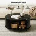 thumbnail image 6 of VENTOPYR 31.5'' Round Coffee Table with Hiddern Storage and Sliding Door,Modern Center Table for Living Room, 6 of 8