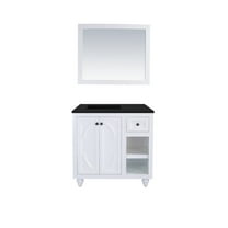 Laviva Odyssey 36" Wood Cabinet with VIVA Stone Countertop in White/Matte Black