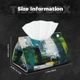 thumbnail image 5 of Pofeuu Abstract Brushstrokes Green Blue Print Tissue Box Cover, Modern Decorative PU Leather Rectangular Tissue Box Case Organizer Holder for Vanity Countertop, Night Stands, Livingroom, 5 of 7