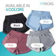 thumbnail image 6 of FITKICKS Airlight Soft Track Shorts with Liner and Mesh Pockets Mid-Rise Waist, Blue Large (Women’s), 6 of 8