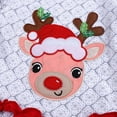 thumbnail image 5 of Mercatoo 2Pcs Toddler Baby Girls Christmas Outfits Clothes Deer Long Sleeve Ruffle Top + Striped Flared Pants Kids Set, 5 of 9