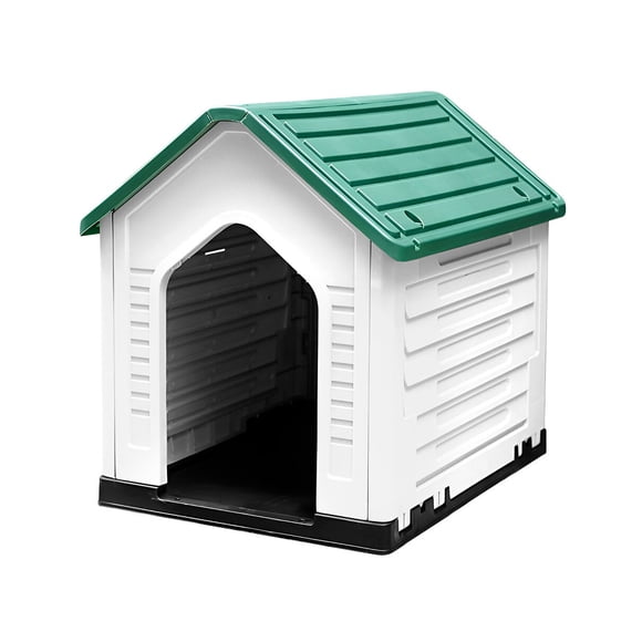 RED VELVET Casa Perro Casetas de Plástico Exteriores, Resistente al Agua y Clima,Fácil de Montar, Jardín, Patio y Exterior (Verde, Chica)