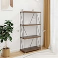 thumbnail image 3 of Costway 2 PCS 4-Tier Multipurpose Display Rack Freestanding Bookcase with Metal Frame Walnut, 3 of 10