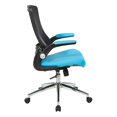 thumbnail image 3 of Black Screen Back Manager's Chair with Blue Faux Leather Seat, 3 of 7
