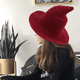 thumbnail image 4 of Sombrero de bruja para mujer para Halloween, sombreros de lana de ala ancha, gorro de punto para fiesta y diario, 4 of 5
