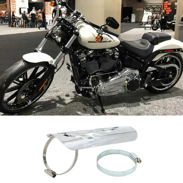 Exhaust Heat Shield Iron Motorcycle Exhaust Pipe Cover Strong Guard Motorbike Exhaust Muffler Heat Insulation Protector for Riding Exhaust Pipe Motorcycle