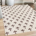 thumbnail image 1 of Fleur De Lis Decorative Rug, Repeated Abstract Floral Old Antique Royal Forms in Checkered Effect, Quality Carpet for Bedroom Dorm and Living Room, 6 Sizes, Seal Brown, by Ambesonne, 1 of 4