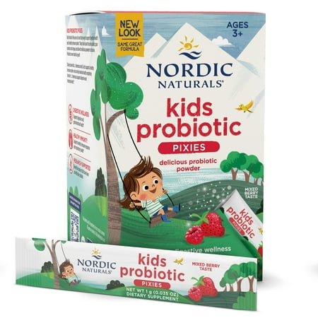 Nordic Naturals Flora Probiotic Pixies, Powder, Non-GMO, Vegan, 30 Packets