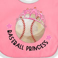 thumbnail image 4 of Inktastic Baseball Princess Tiara Girls Baby Bib, 4 of 4