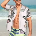 thumbnail image 7 of Sikiie Beautiful Butterfly Print Men's Hawaiian Shirt, Summer Beach Button Pocket Short Sleeve T-Shirt,XX-Large, 7 of 7