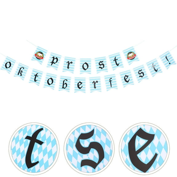 Hytrove Oktoberfest Decorations Flag Hanging Banners Assorted Color 2 Sets