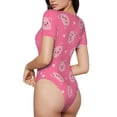 thumbnail image 2 of Fotbe Cartoon Pigs and Hearts Body de Mujer con Cuello Redondo y Mangas Cortas, Sin Mangas Ajustado, Suave, Cómodo y Básico-Medium, 2 of 7